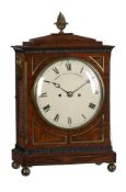 Y A GEORGE IV BRASS INLAID ROSEWOOD BRACKET CLOCK WITH TRIP-HOUR REPEAT