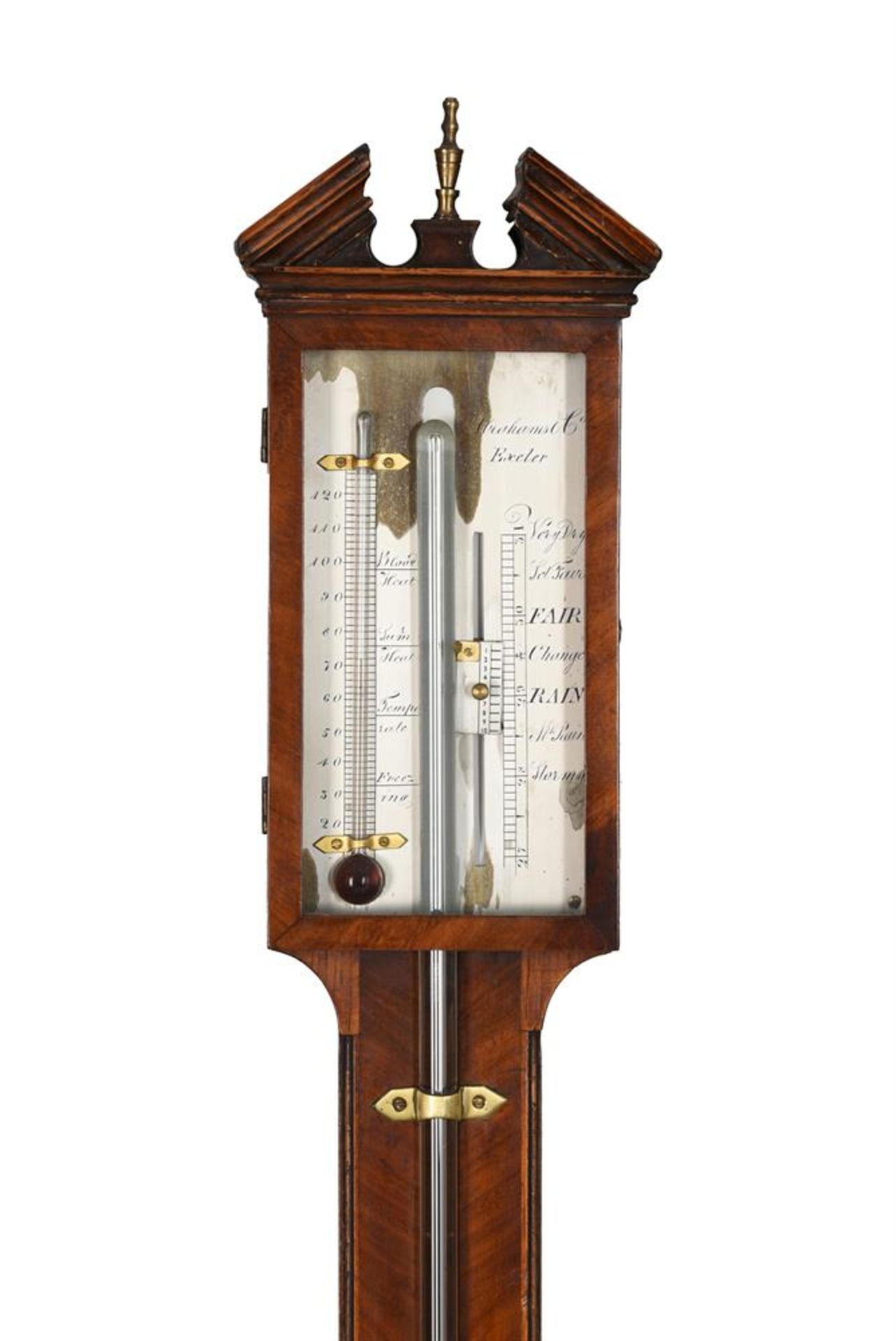 A GEORGE III MAHOGANY MERCURY STICK BAROMETER - Bild 2 aus 2