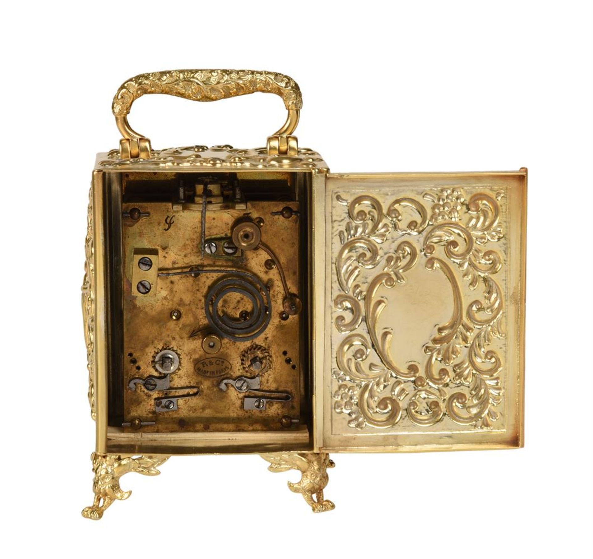 A VICTORIAN SILVER-GILT CARRIAGE CLOCK - Bild 4 aus 5