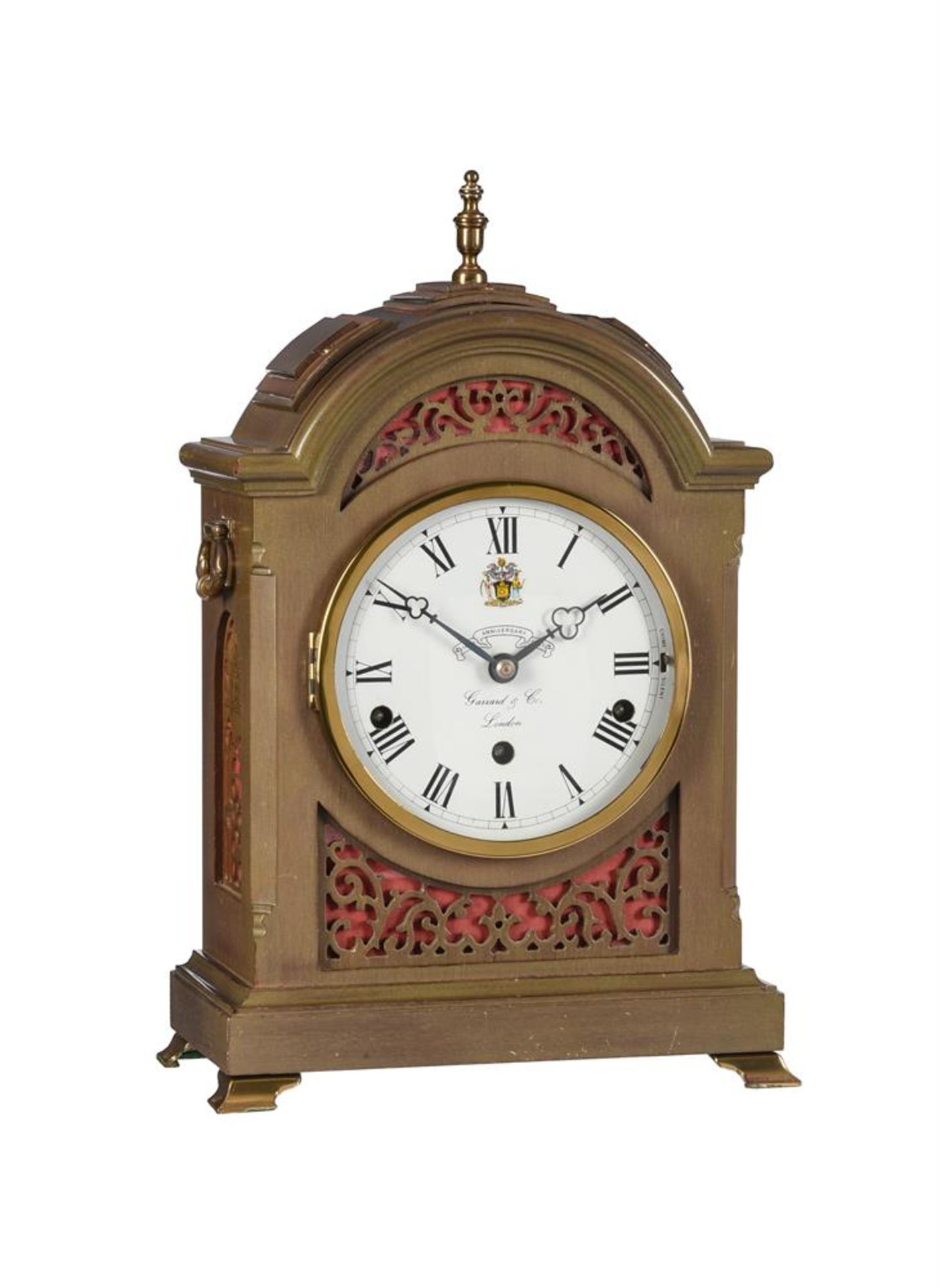 A BRASS MOUNTED MAHOGANY QUARTER-CHIMING CLOCKMAKERS COMPANY COMMEMORATIVE BRACKET CLOCK