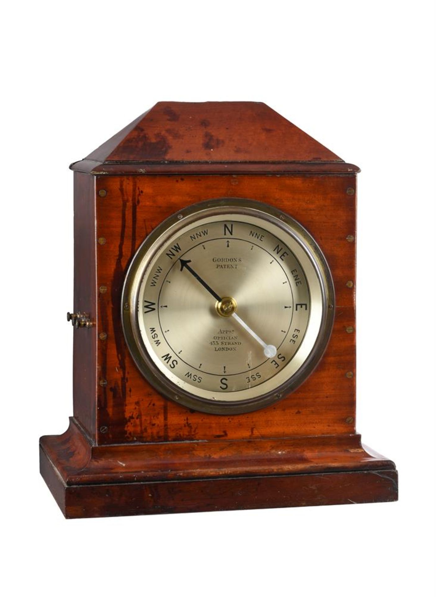 A RARE VICTORIAN MAHOGANY CASED ELECTROMAGNETIC WIND DIRECTION INDICATOR