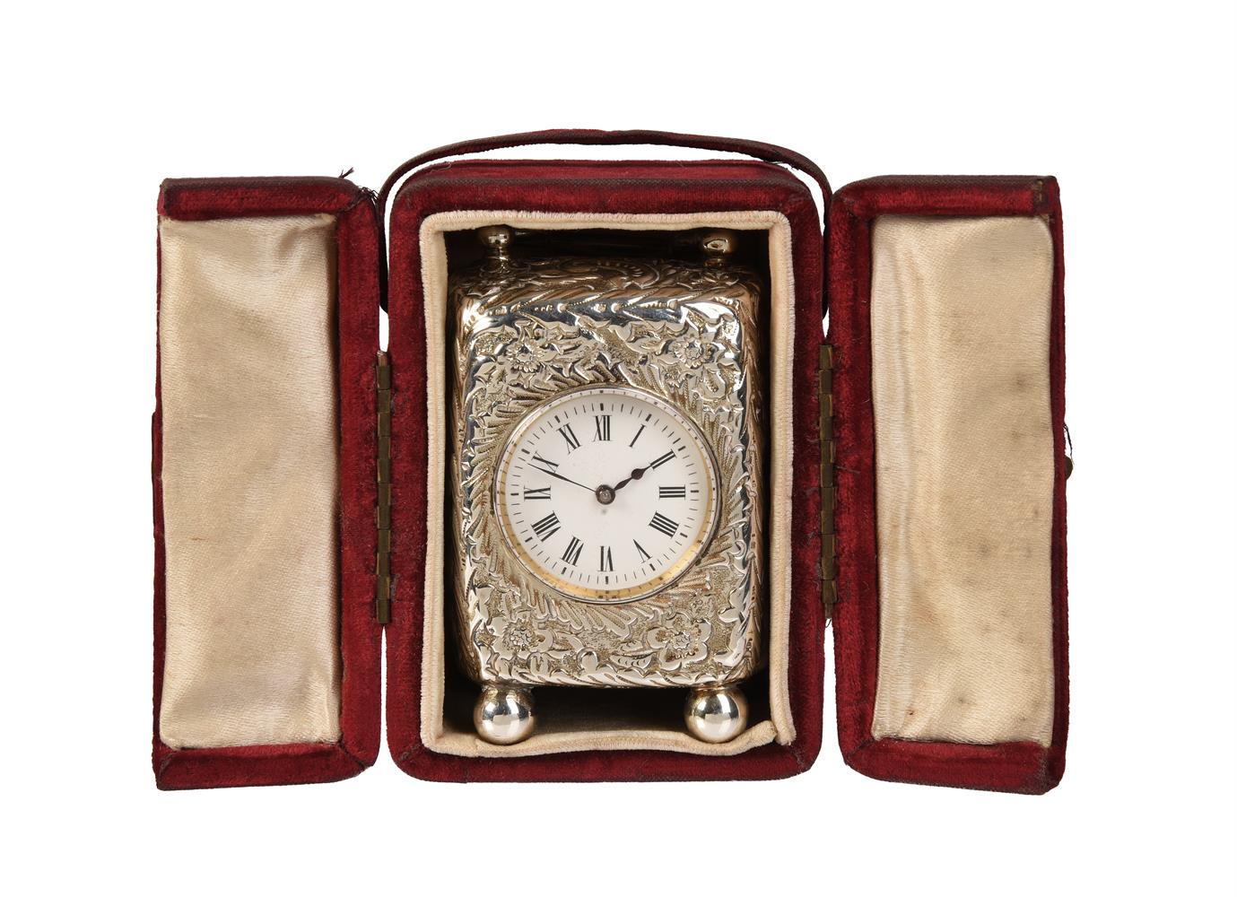 A VICTORIAN SILVER MINIATURE CARRIAGE TIMEPIECE - Image 4 of 4