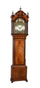 A GEORGE III MAHOGANY AND SATINWOOD EIGHT-DAY LONGCASE CLOCK WITH TIDAL INDICATION AND MOONPHASE