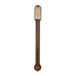 A GEORGE III MAHOGANY MERCURY STICK BAROMETER