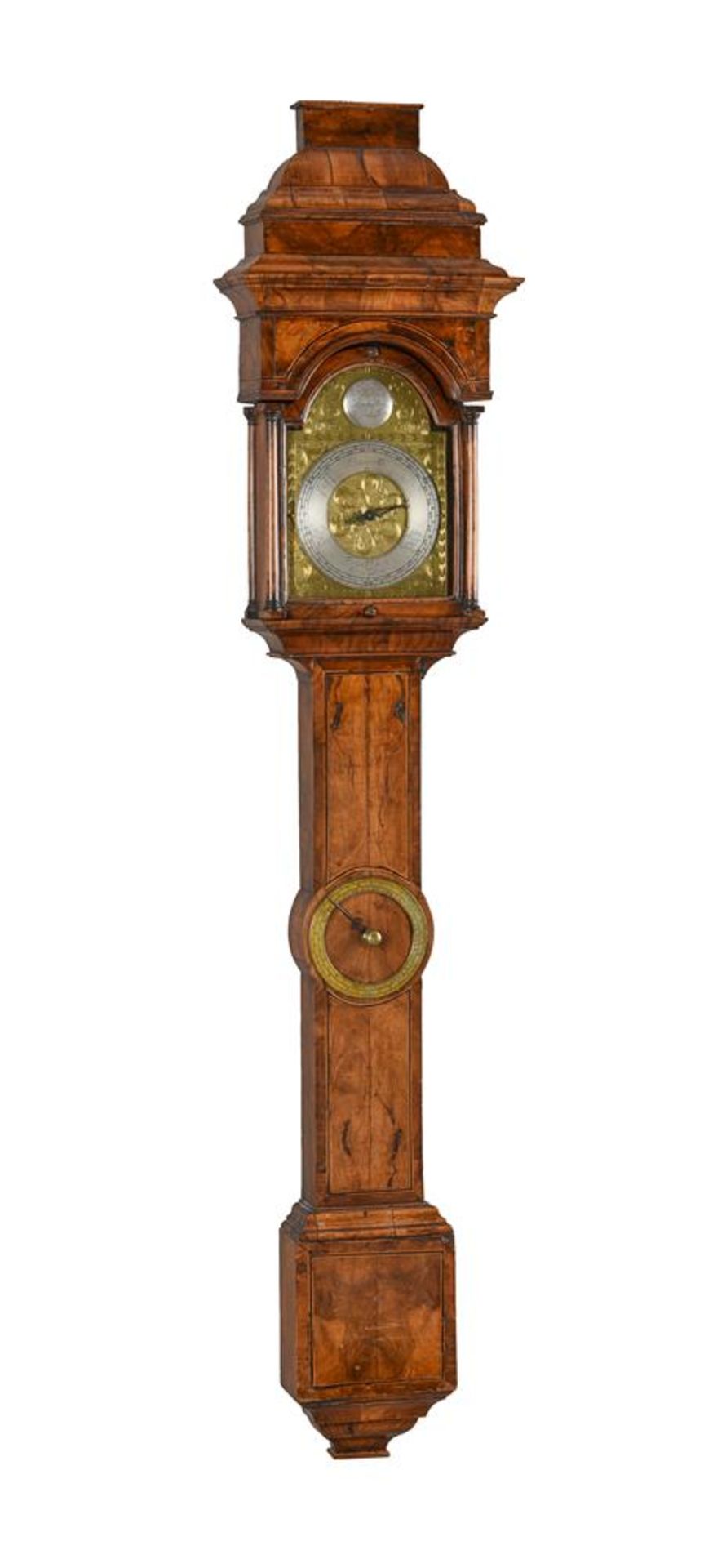 A FINE AND RARE GEORGE II WALNUT MERCURY DIAL BAROMETER - Image 2 of 4