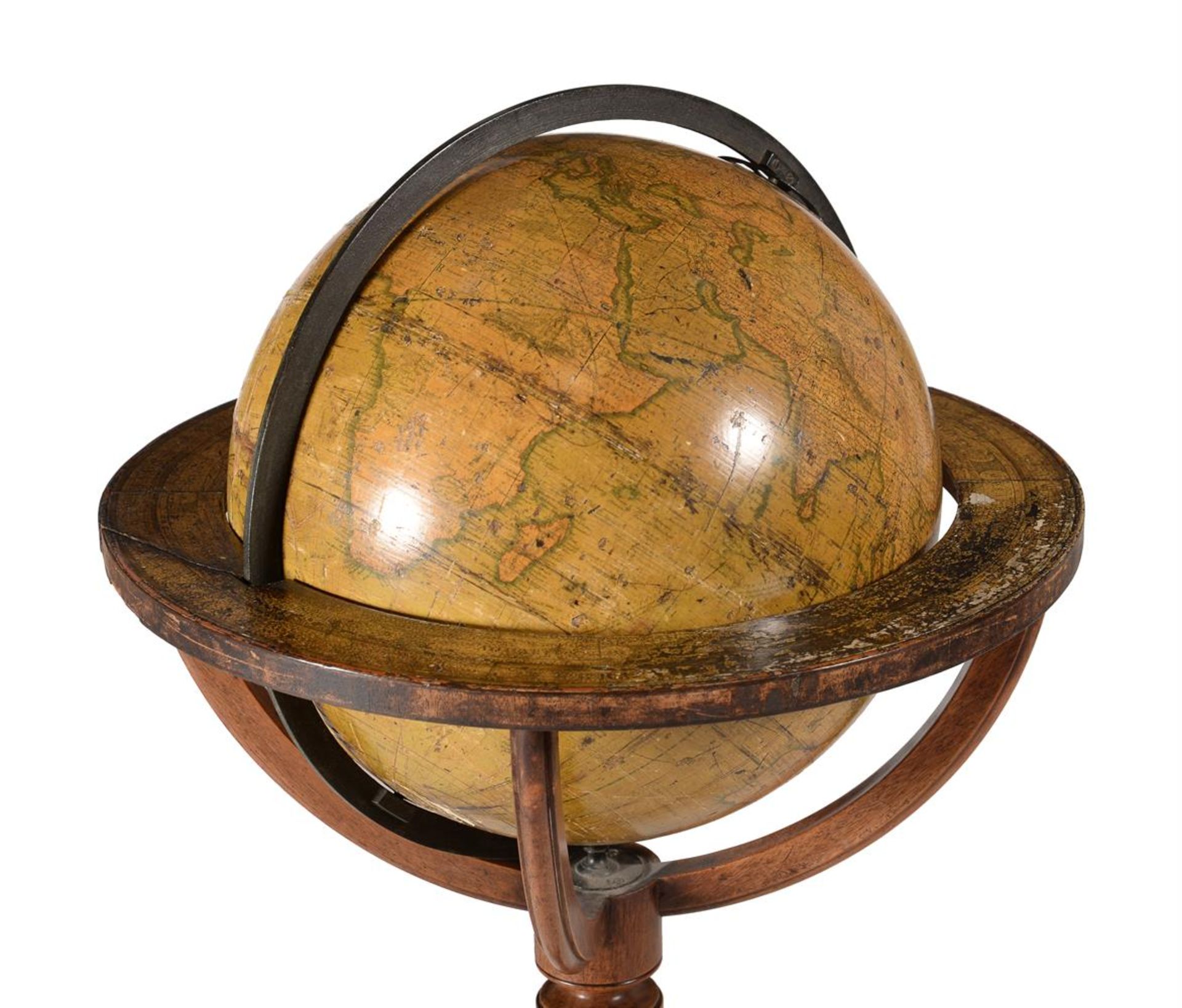 A PAIR OF REGENCY FIFTEEN-INCH LIBRARY GLOBES - Image 3 of 5