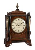 A REGENCY BRASS MOUNTED MAHOGANY BRACKET CLOCK IN THE MANNER OF THOMAS HOPE