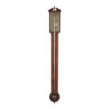 A GEORGE III MAHOGANY MERCURY STICK BAROMETER