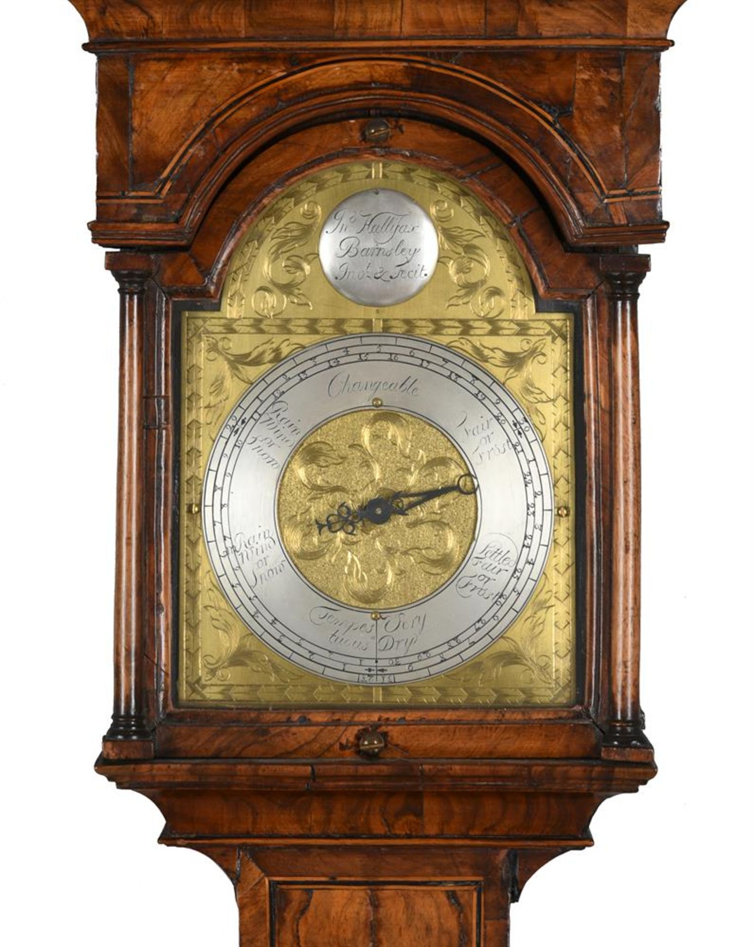 A FINE AND RARE GEORGE II WALNUT MERCURY DIAL BAROMETER - Image 3 of 4