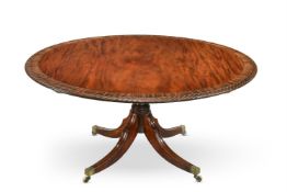 Y A REGENCY MAHOGANY AND ZEBRAWOOD CROSSBANDED CENTRE TABLE, CIRCA 1815