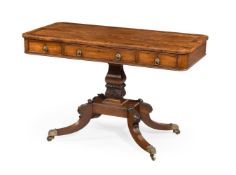 Y A REGENCY MAHOGANY AND ROSEWOOD CROSSBANDED LIBRARY TABLE, CIRCA 1815