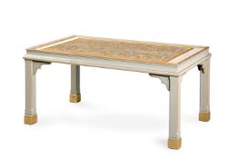 A PAINTED AND PARCEL GILT LOW TABLE, 20TH CENTURY