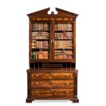 A GEORGE II MAHOGANY SECRÉTAIRE BOOKCASE, IN THE MANNER OF WILLIAM HALLETT