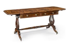 Y A REGENCY ROSEWOOD AND BRASS MARQUETRY SOFA TABLE, CIRCA 1820