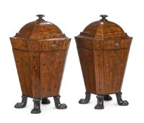 A PAIR OF REGENCY MAHOGANY KNIFE BOXES, CIRCA 1820