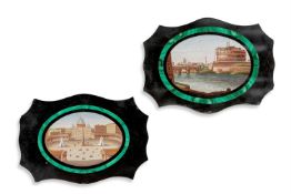 TWO SIMILAR 'GRAND TOUR' MICROMOSAIC PAPERWEIGHTS, MID/LATE 19TH CENTURY