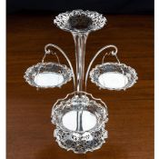 AN EDWARDIAN SILVER EPERGNE, WALKER AND HALL, SHEFFIELD 1903
