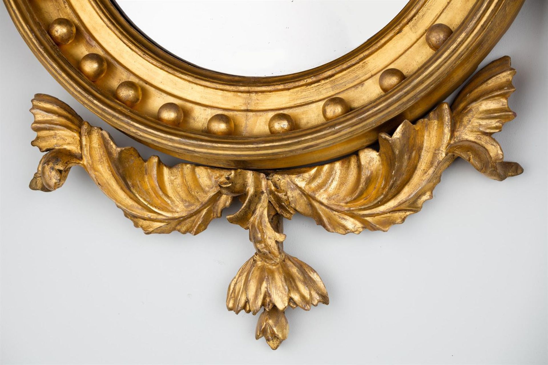 A REGENCY CARVED GILTWOOD CONVEX MIRROR, CIRCA 1820 - Image 6 of 6