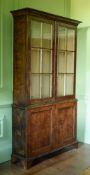 A MULBERRY AND WALNUT CABINET BOOKCASE, 18TH/19TH CENTURY
