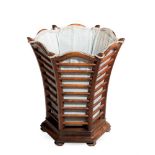 A MAHOGANY WASTE PAPER BASKET, LATE 19TH CENTURY