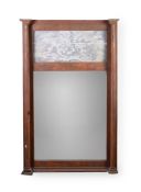 A CONTINENTAL PAINTED PINE MIRROR, MID 19TH CENTURY