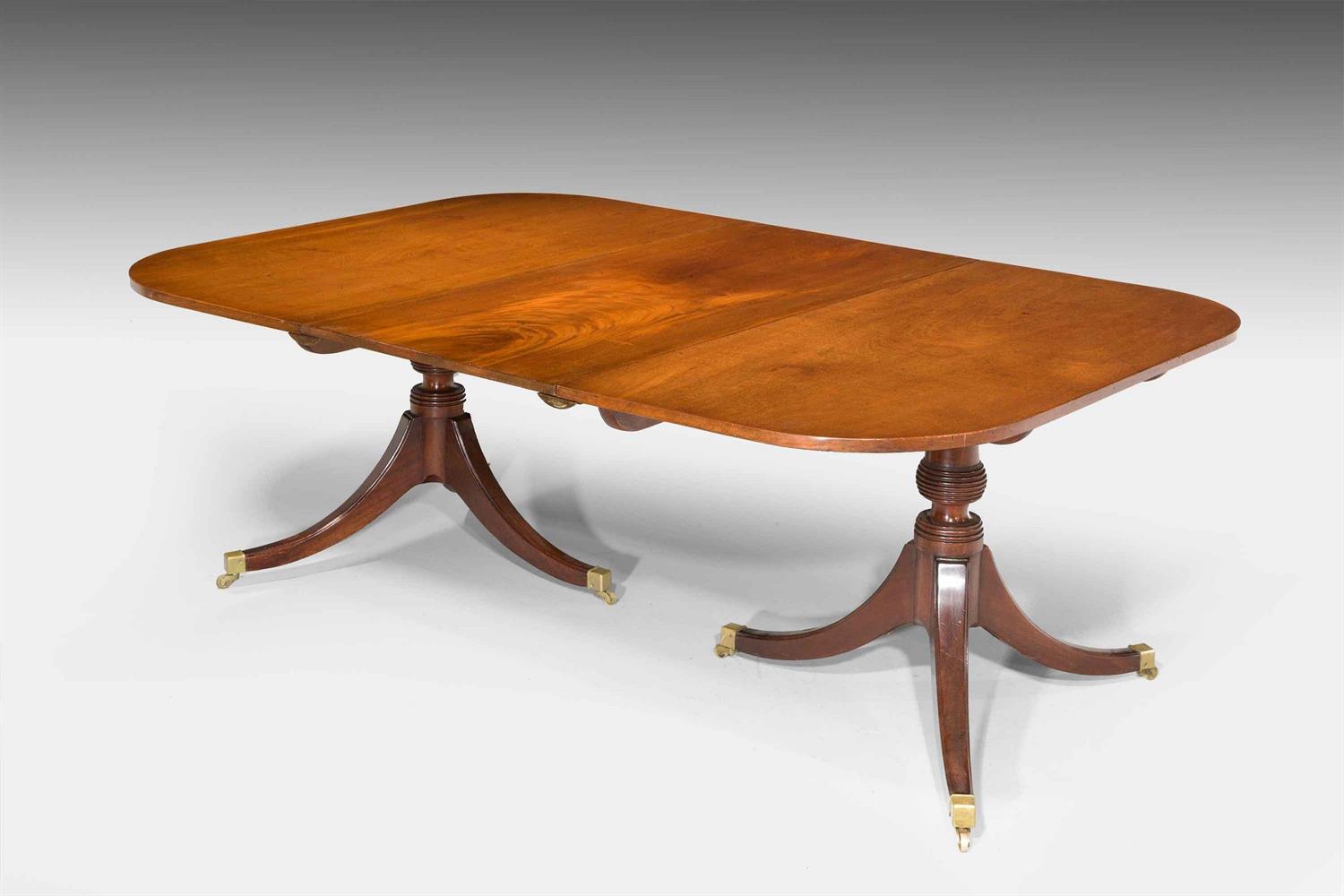 A MAHOGANY FIVE PILLAR DINING TABLE, CIRCA 1790 AND LATER - Image 11 of 18