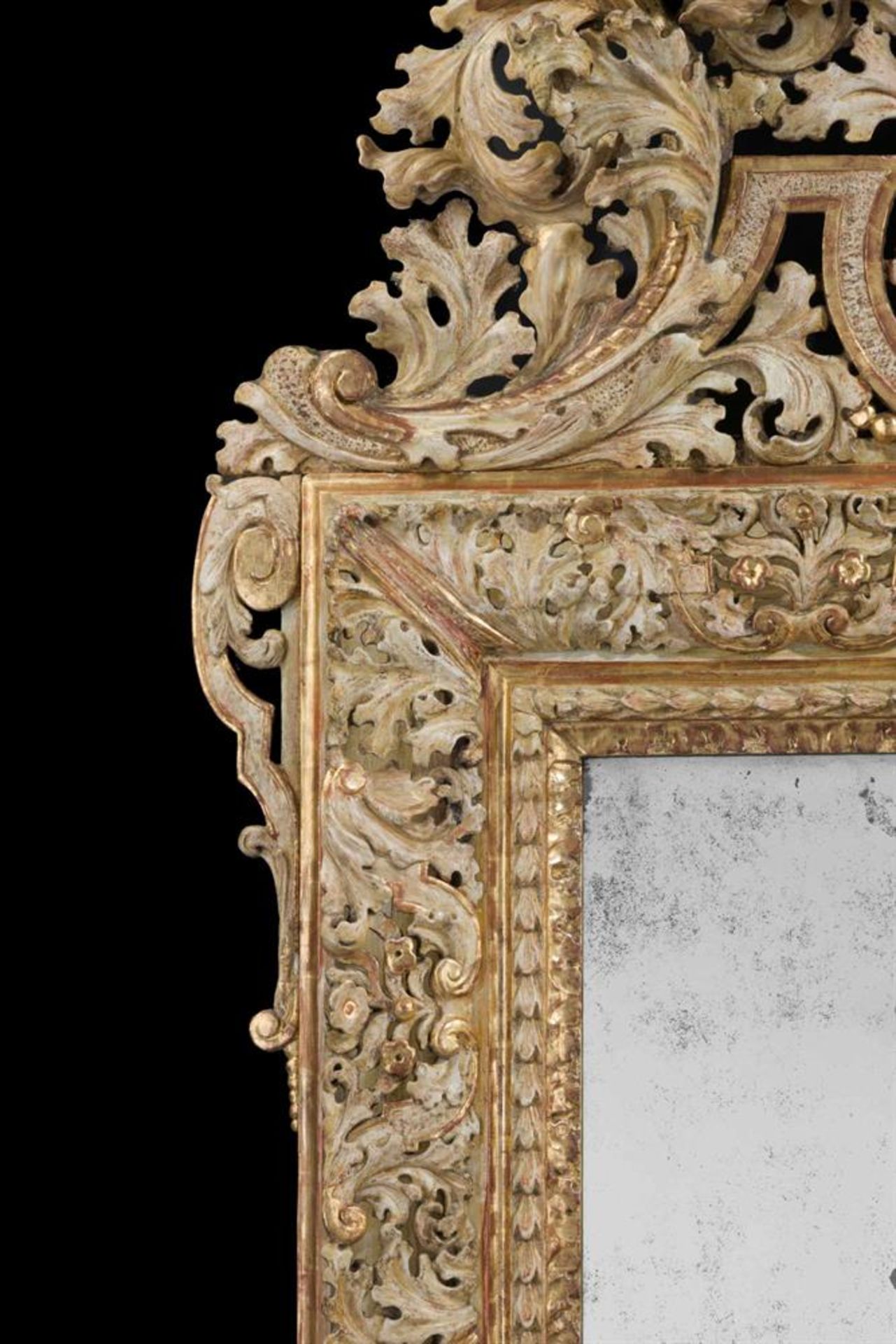 A LARGE CARVED GILTWOOD WALL MIRROR, MID 18TH CENTURY - Image 2 of 4