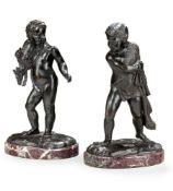 A PAIR OF BRONZE FIGURES OF CHILDREN, LATE 19TH CENTURY