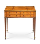 Y A GEORGE III SPECIMEN WOOD, MARQUETRY AND BRASS MOUNTED DRESSING TABLE, CIRCA 1810