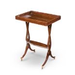 A GEORGE III MAHOGANY AND LINE INLAID VIDE POCHE OR GALLERIED 'END TABLE', CIRCA 1800