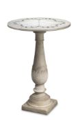 A WHITE MARBLE OCCASIONAL TABLE, EARLY 19TH CENTURY AND LATER