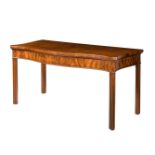 A GEORGE III MAHOGANY SERPENTINE SERVING TABLE, CIRCA 1780