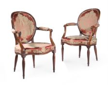 A PAIR OF GEORGE III MAHOGANY ARMCHAIRS, IN THE MANNER OF JOHN LINNELL