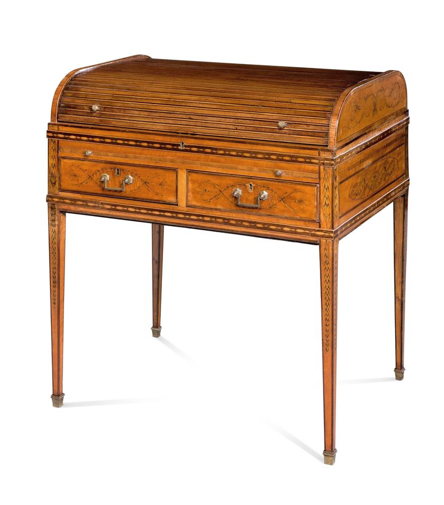 Y A GEORGE III SATINWOOD AND MARQUETRY METAMORPHIC WRITING DESK, CIRCA 1780