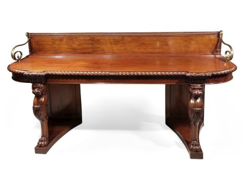A REGENCY MAHOGANY SERVING TABLE, AFTER DESIGNS BY THOMAS HOPE, CIRCA 1820