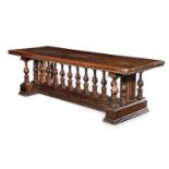 A LARGE ITALIAN CARVED WALNUT TABLE, INCORPORATING LATE 16TH/EARLY 17TH CENTURY ELEMENTS