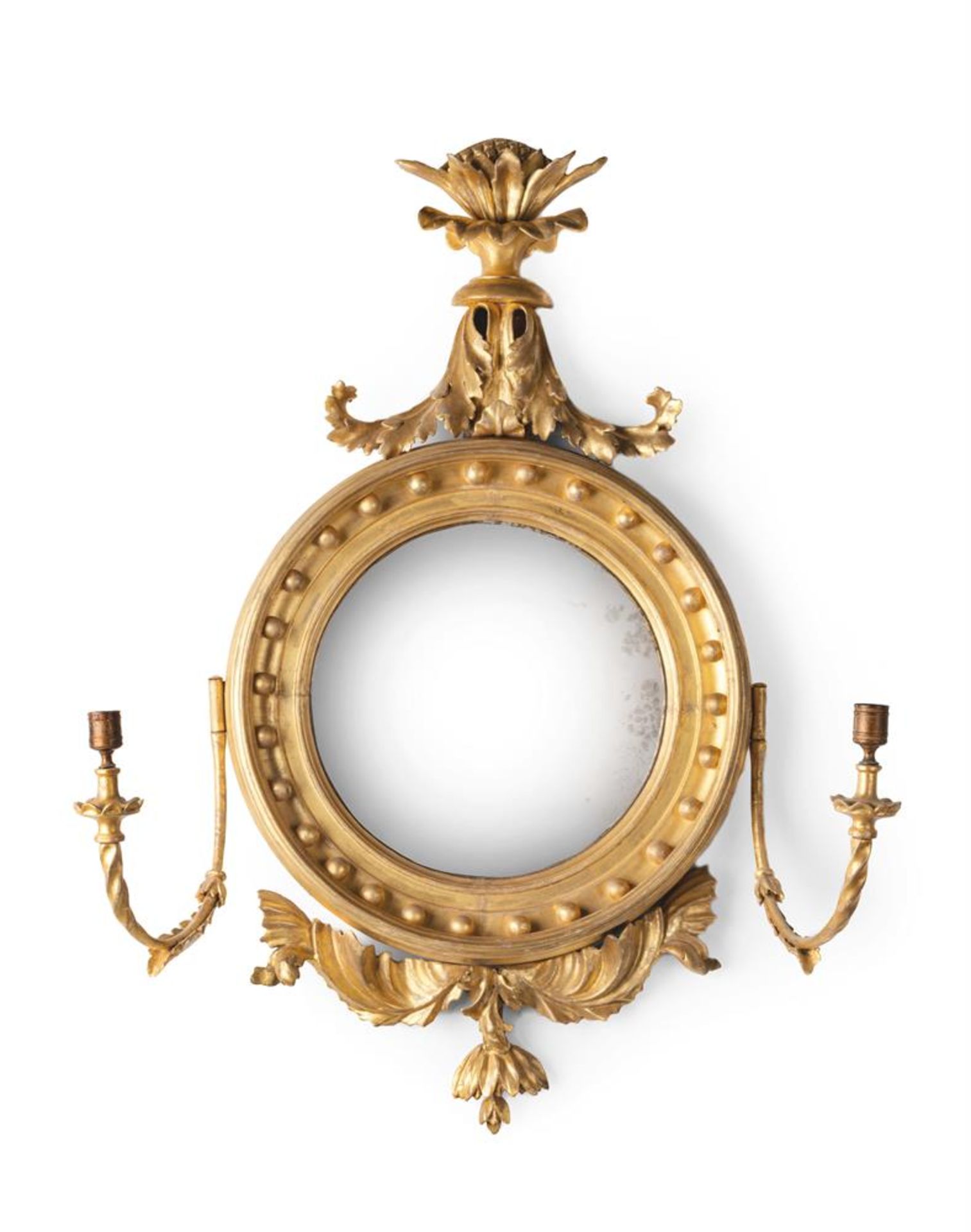 A REGENCY CARVED GILTWOOD CONVEX MIRROR, CIRCA 1820 - Image 2 of 6