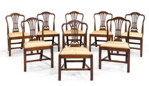 A SET OF EIGHT GEORGE III MAHOGANY DINING CHAIRS, CIRCA 1780