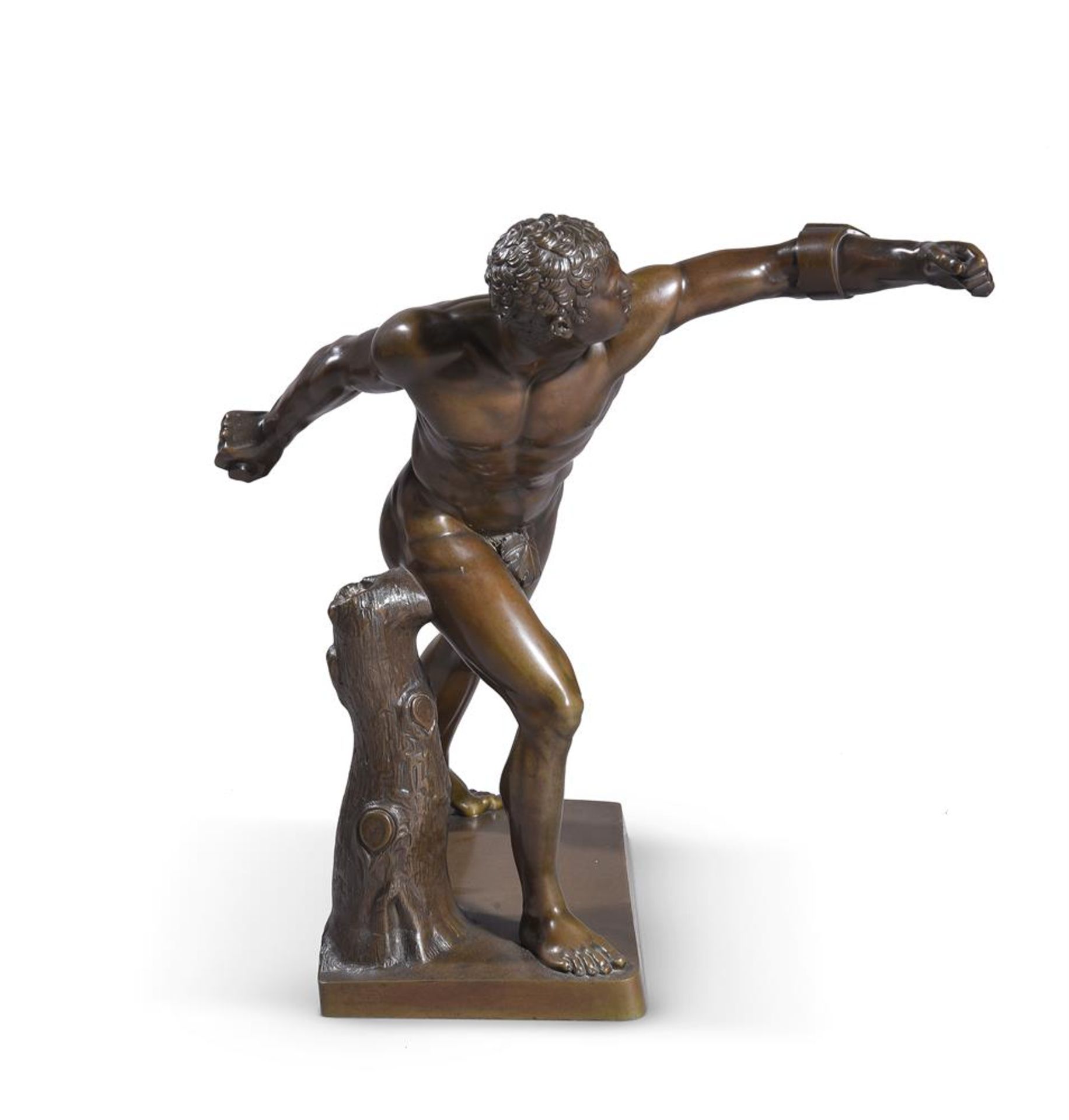 A BRONZE FIGURE OF THE BORGHESE GLADIATOR, MID 19TH CENTURY, AFTER THE ANTIQUE - Bild 2 aus 3