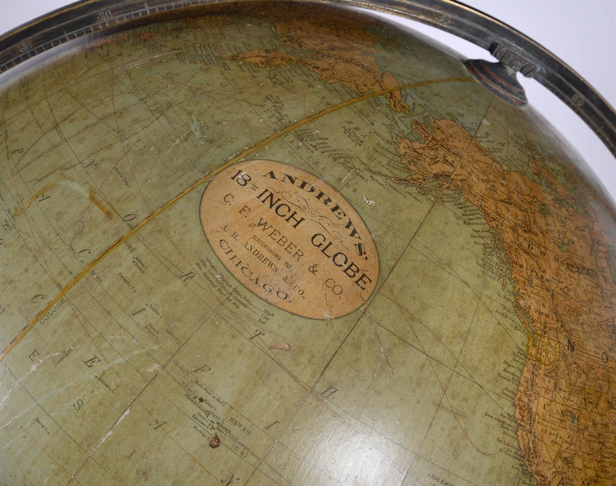 AN AMERICAN EIGHTEEN-INCH TERRESTRIAL LIBRARY GLOBE, LATE 19TH CENTURY - Image 2 of 3