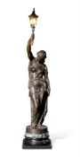 A BRONZED METAL FIGURE OF A NEOCLASSICAL MAIDEN, AFTER JOHN BELL, 20TH CENTURY