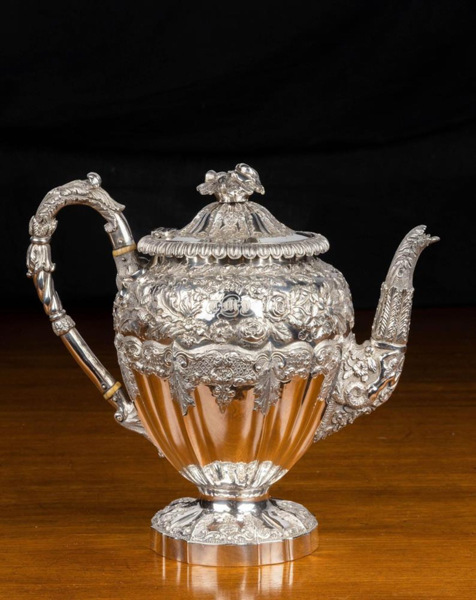 Y A WILLIAM IV SILVER TEAPOT J. E. TERRY AND CO. - Bild 4 aus 7