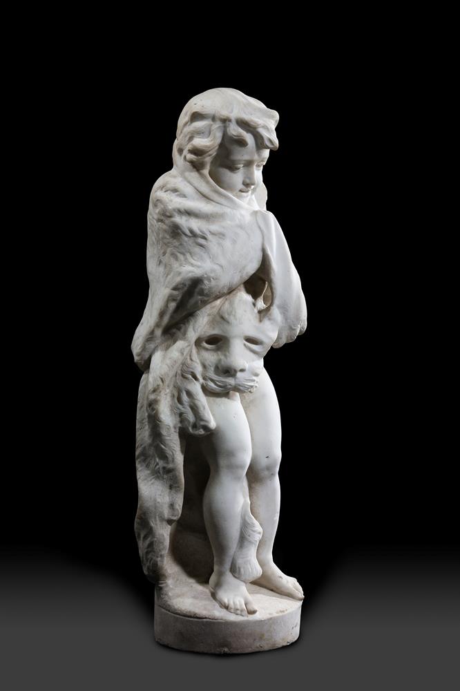 A CARVED MARBLE FIGURE EMBLEMATIC OF WINTER, LATE 18TH/EARLY 19TH CENTURY