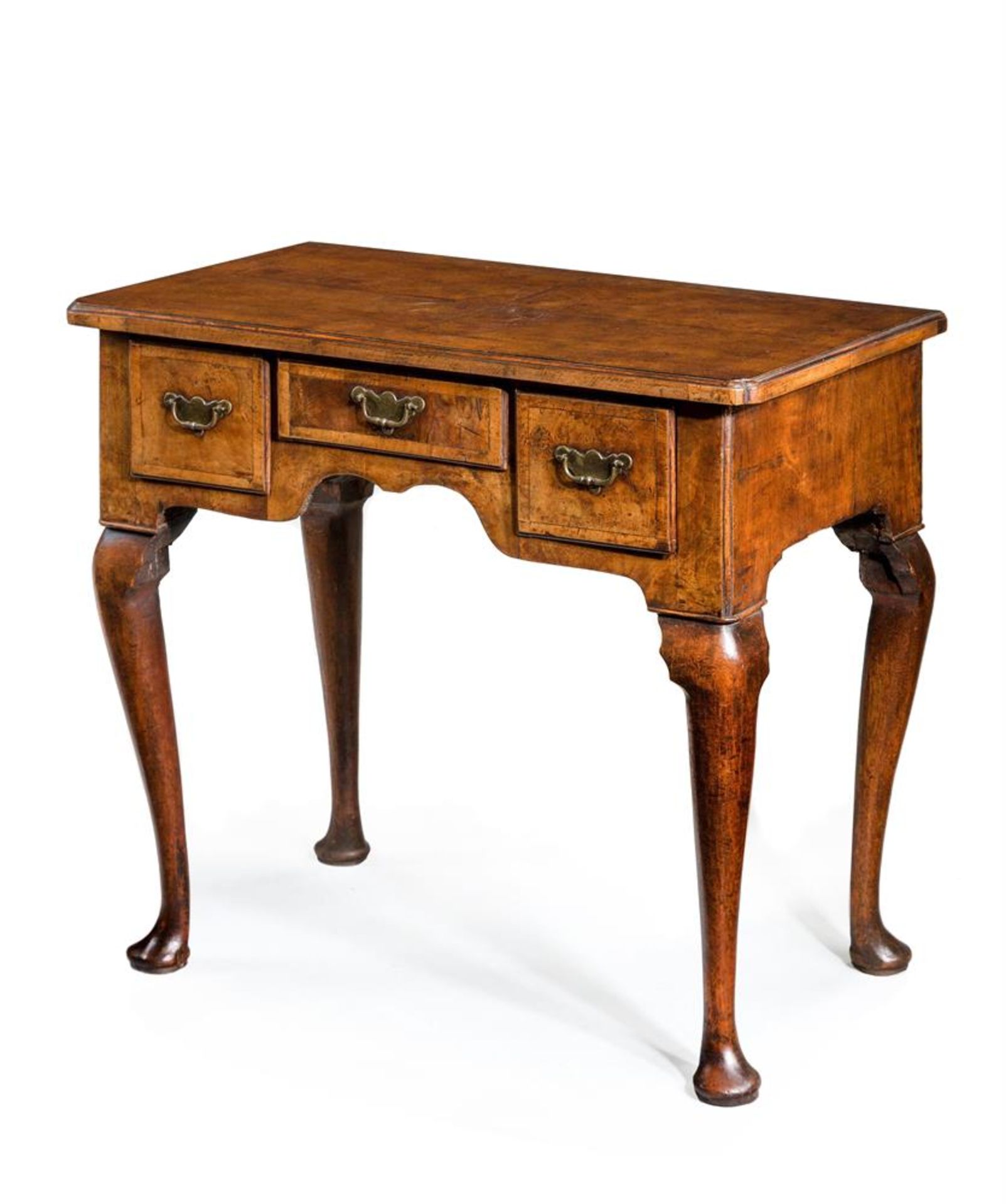 A GEORGE I WALNUT AND CROSSBANDED SIDE TABLE, CIRCA 1720