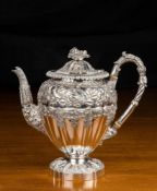 Y A WILLIAM IV SILVER TEAPOT J. E. TERRY AND CO.