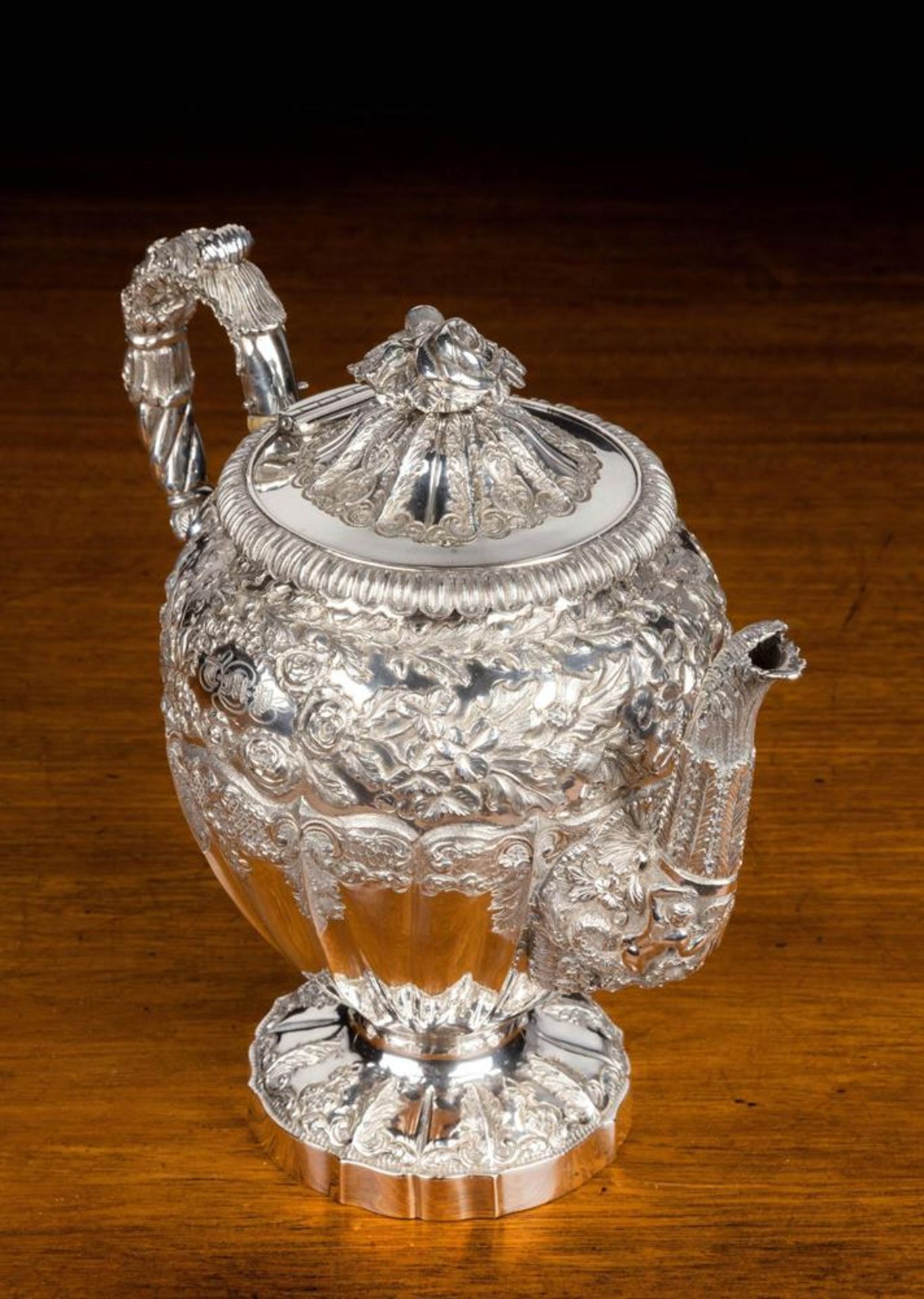 Y A WILLIAM IV SILVER TEAPOT J. E. TERRY AND CO. - Bild 6 aus 7