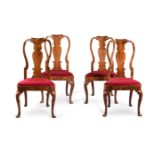 A SET OF FOUR QUEEN ANNE WALNUT CHAIRS, CIRCA 1710