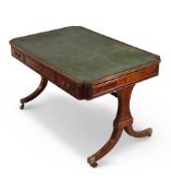 A REGENCY MAHOGANY AND BRASS MOUNTED LIBRARY TABLE, CIRCA 1815