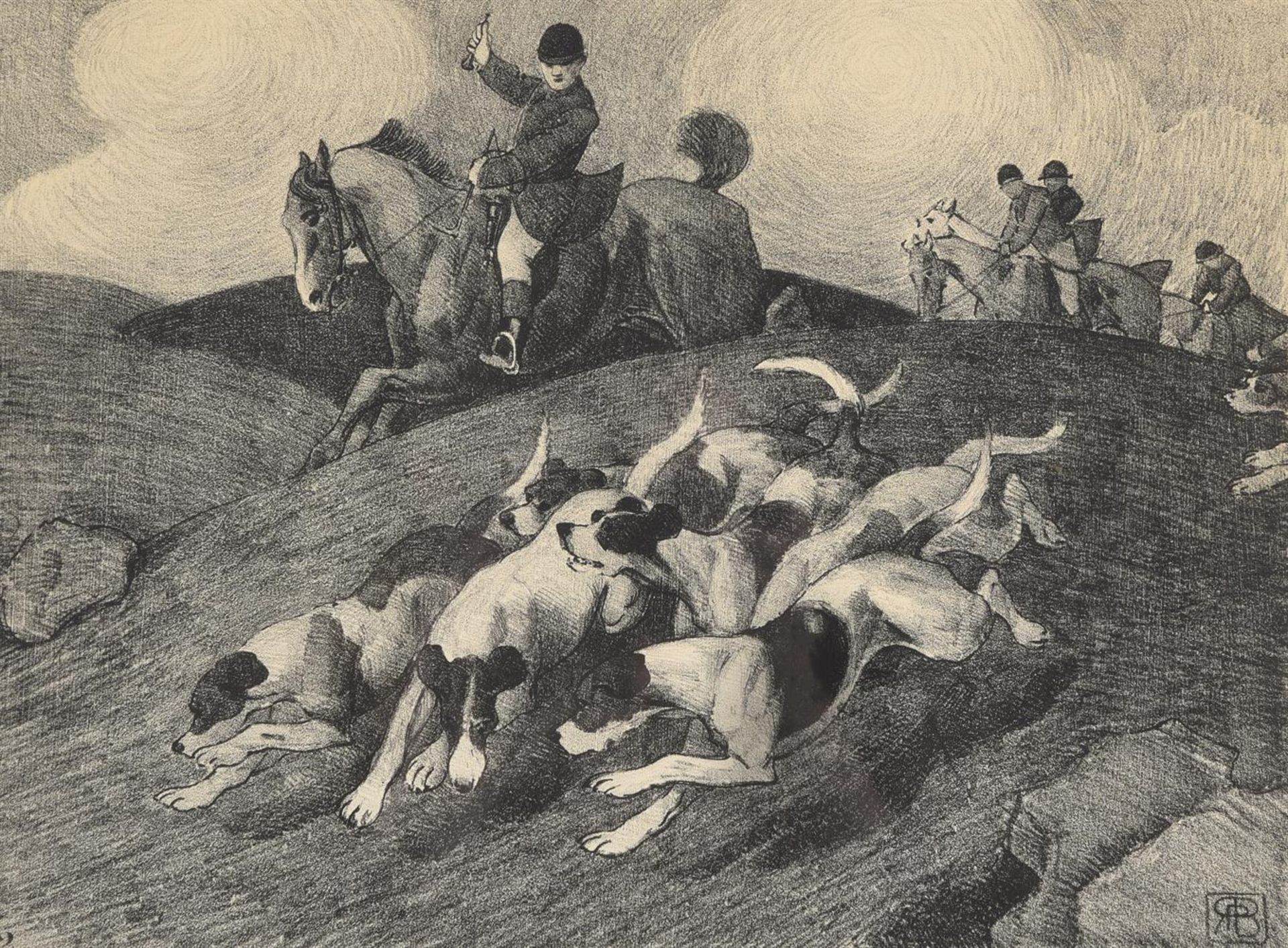 ROBERT POLHILL BEVAN (BRITISH 1865-1925), FOUR HUNTING SCENES - Image 2 of 9