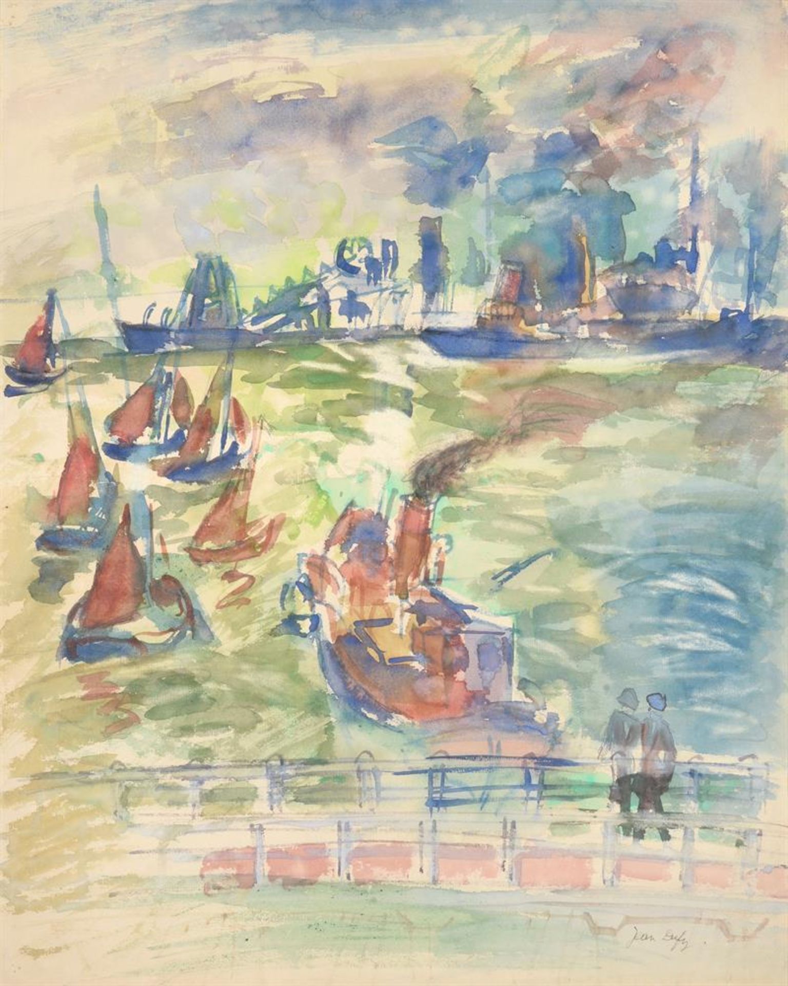 λ JEAN DUFY (FRENCH 1888-1964), LE BASSIN DE LA MANCHE AU HAVRE